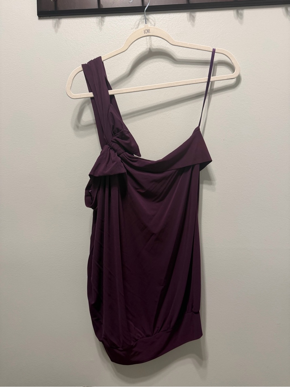 Women’s Asymmetric One-Shoulder Top - Deep Plum